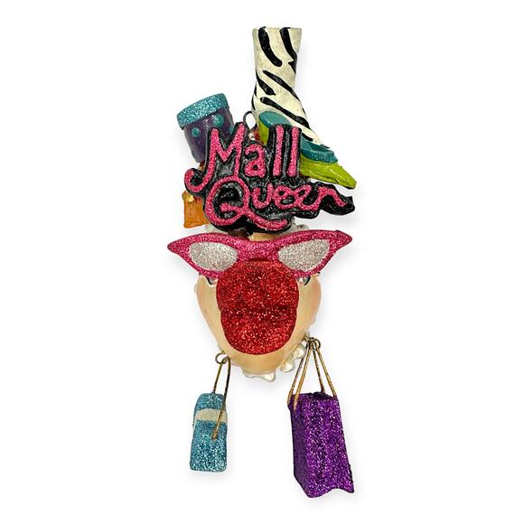 Katherine's Collection Mall Queen Kissy Fish Ornament Shopper Glitter Fabulous - Picture 1 of 4